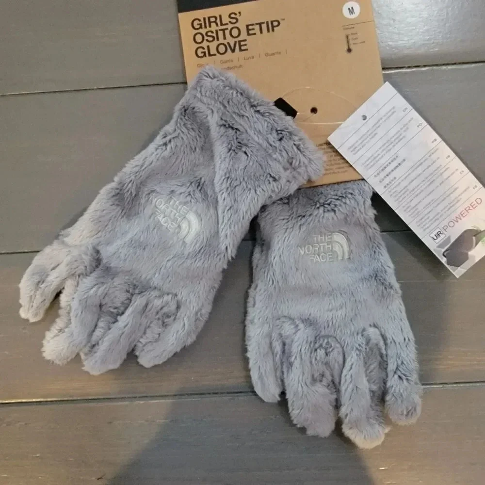 The North Face Kids Grey Girl's Osito fleece Etip Glove sz Small
